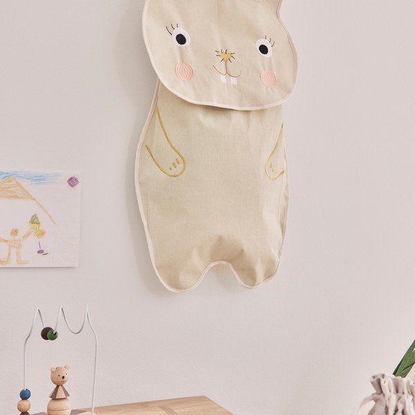 Krēmkrāsas tekstila piekaramais organizators 40x1x82 cm Darling Rabbit – OYOY Mini-image-3