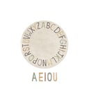 Krēmkrāsas kokvilnas bērnu rotaļu paklājs ø120 cm ABC Color and Letters – Lorena Canals