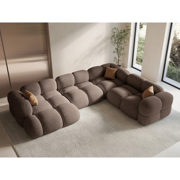 Brūns stūra dīvāns (ar labo stūri/U veida) Loretto – Cosmopolitan Design-image-1