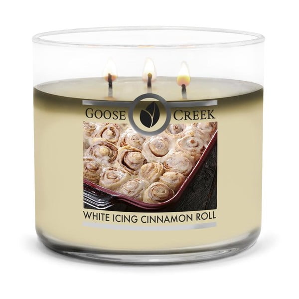 Aromātiskā svece Goose Creek White Icing Cinnamon Roll, degšanas laiks 35 h