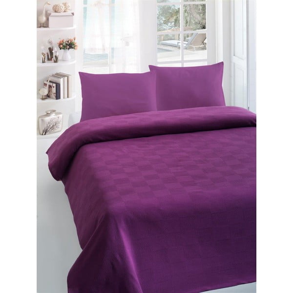 Orgu Bordo krāsas gultas pārklājs, 200x235 cm