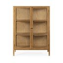 Dabīga toņa vitrīna ar ozolkoka imitāciju 90x126x40 cm Ceci – MOME