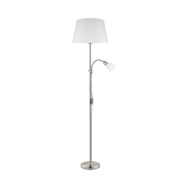 Pelēka stāvlampa ar stikla/auduma abažūru (augstums 170 cm) CONESA – EGLO