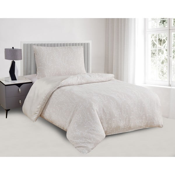 Bēša vienguļamā žakarda gultas veļa 140x200 cm Boston – My House-image-1