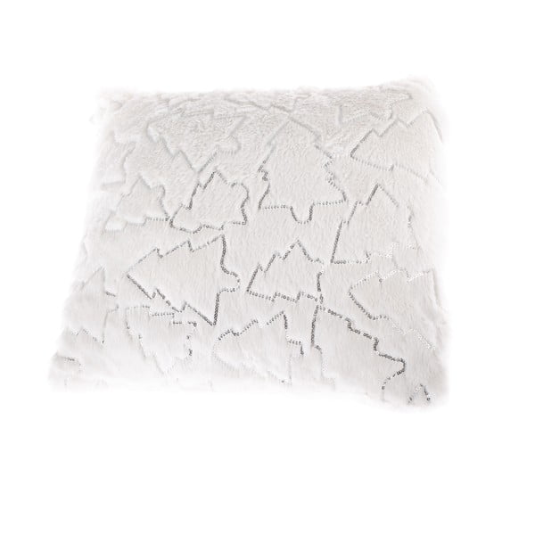 Balts spilvendrānas pārvalks ar eglītēm Dakls, 40 x 40 cm
