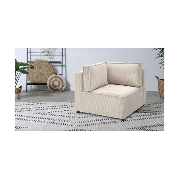 Krēmkrāsas velveta modulārais dīvāns (ar maināmu stūri) Nihad modular – Bobochic Paris-image-1