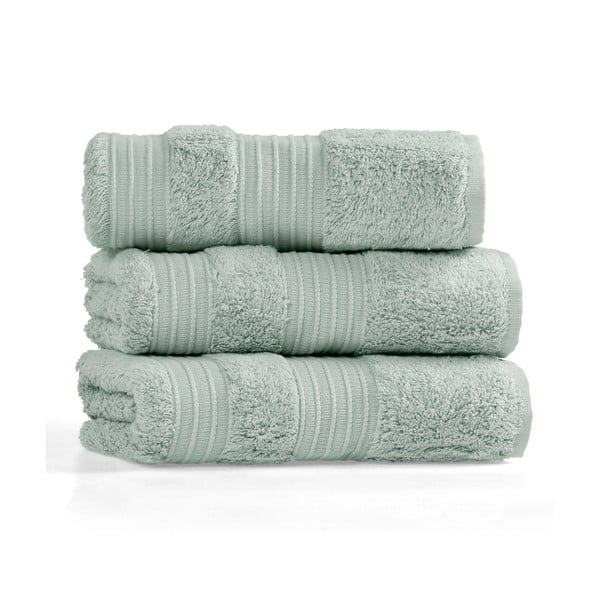 Piparmētru zaļš kokvilnas/bambusa dvielis 50x90 cm London Hand – Foutastic-image-2