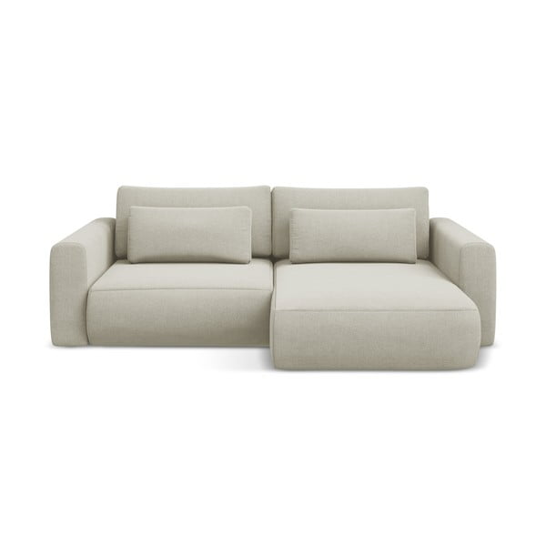 Bēšs salokāms/ar uzglabāšanas vietu stūra dīvāns (ar labo stūri/ar zvilni) Kapua – Makamii