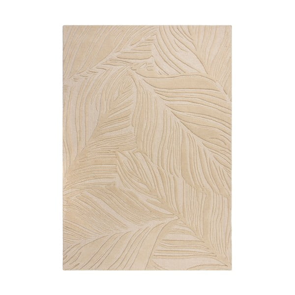 Bēšs vilnas paklājs Flair Rugs Lino Leaf, 160 x 230 cm