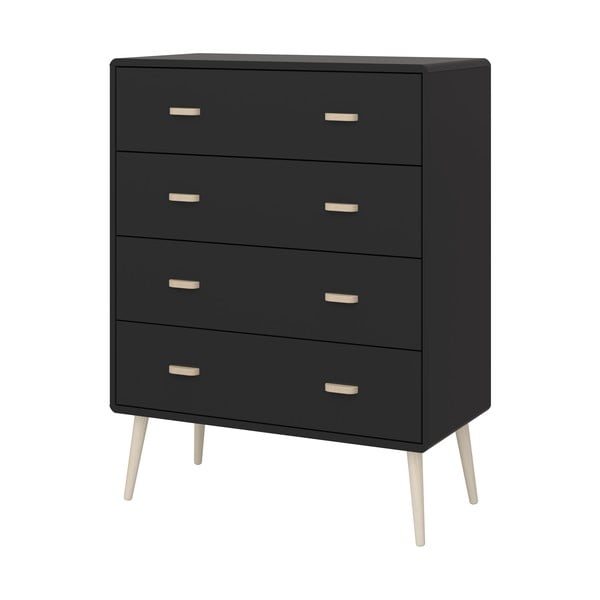 Melna augsta kumode 81x105 cm Mino – Tvilum-image-2