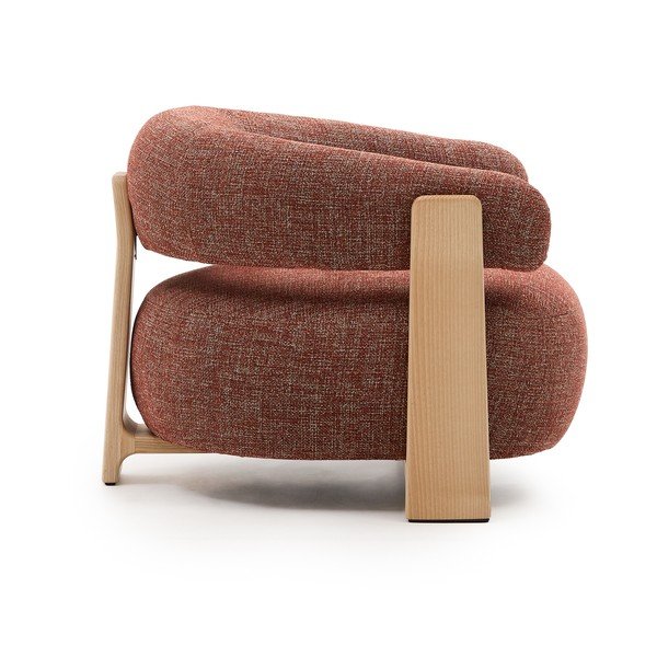 Terakotas oranžs atpūtas krēsls no šenila auduma Granite – Kave Home-image-3