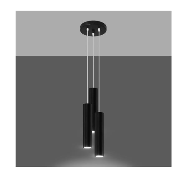 Melna piekaramā lampa ø 6 cm Castro – Sollux-image-1