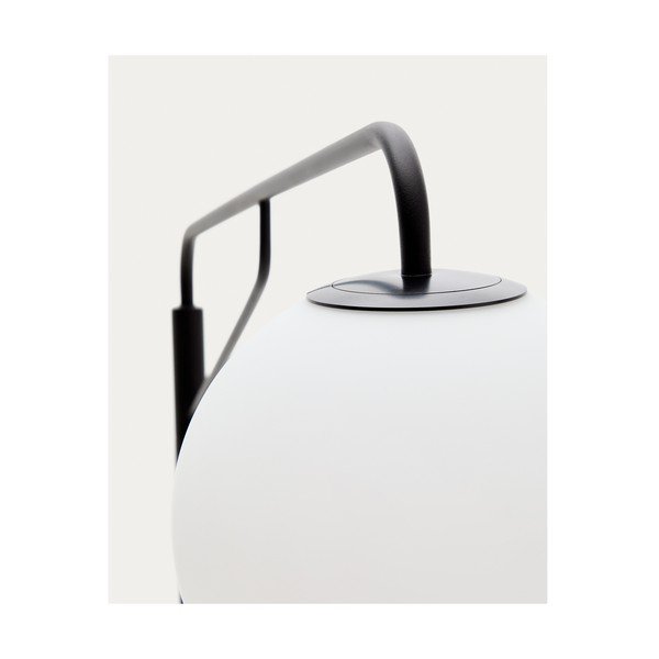 Balta/melna stāvlampa ar stikla abažūru (augstums 164 cm) Eilo – Kave Home-image-3