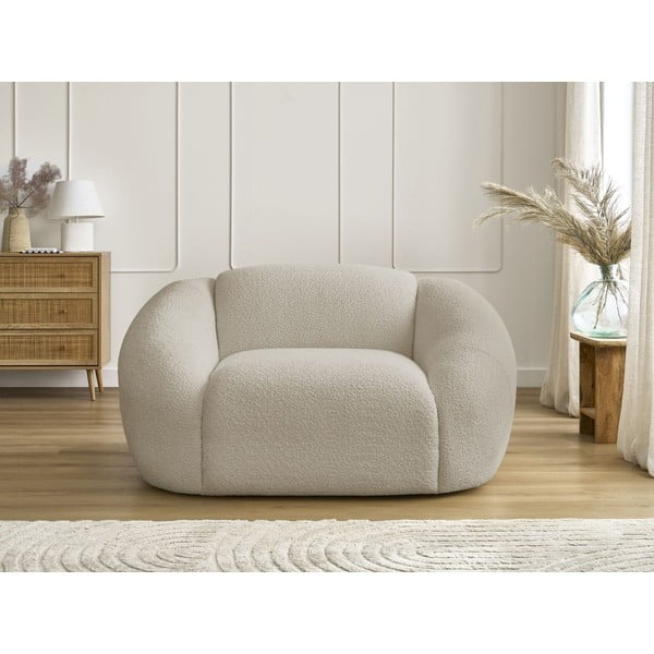 Bēšs atpūtas krēsls no buklē auduma Tina – Bobochic Paris-image-3