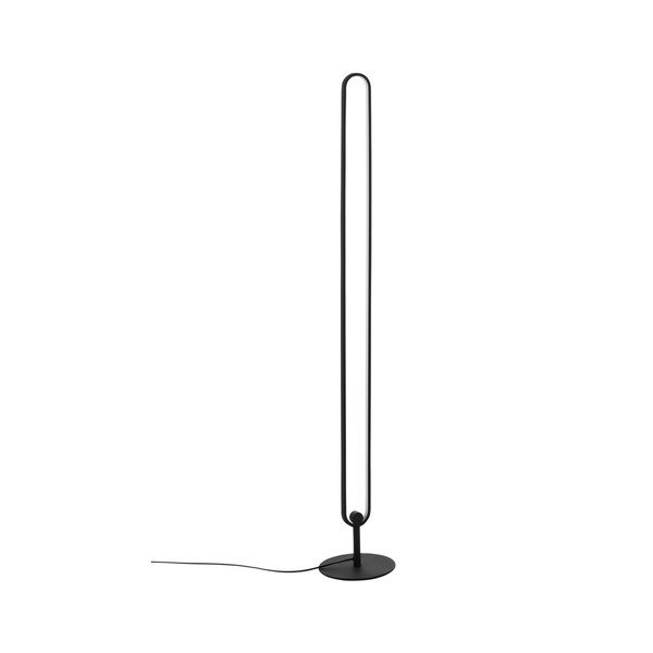 Matēti melna metāla LED stāvlampa ar regulējamu spilgtumu (augstums 130 cm) Loop – Ellos Home