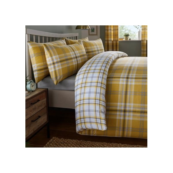 Dzeltena gultasveļa Catherine Lansfield Kelso, 200 x 200 cm-image-1