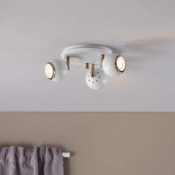 Balta griestu lampa ar zelta detaļām Markslöjd Coco-image-1