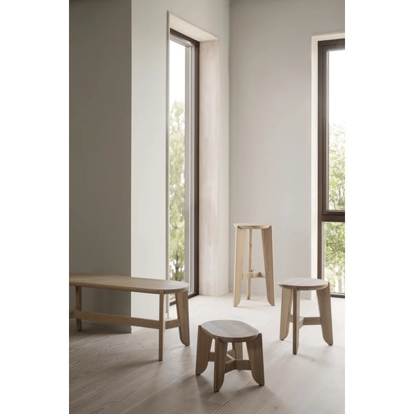 Dabīga toņa ozola masīvkoka bāra taburete (sēdekļa augstums 75 cm) Eli – Blomus-image-2