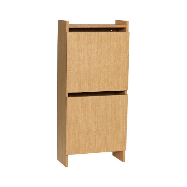Dabīga toņa atverams apavu plaukts ar ozolkoka imitāciju 50x110x24 cm Forma – Hübsch