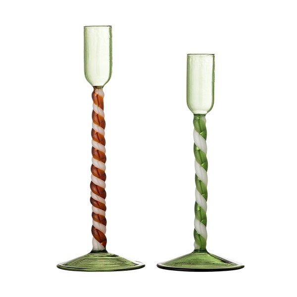Stikla svečturi (2 gab.) Swirlie – Bloomingville