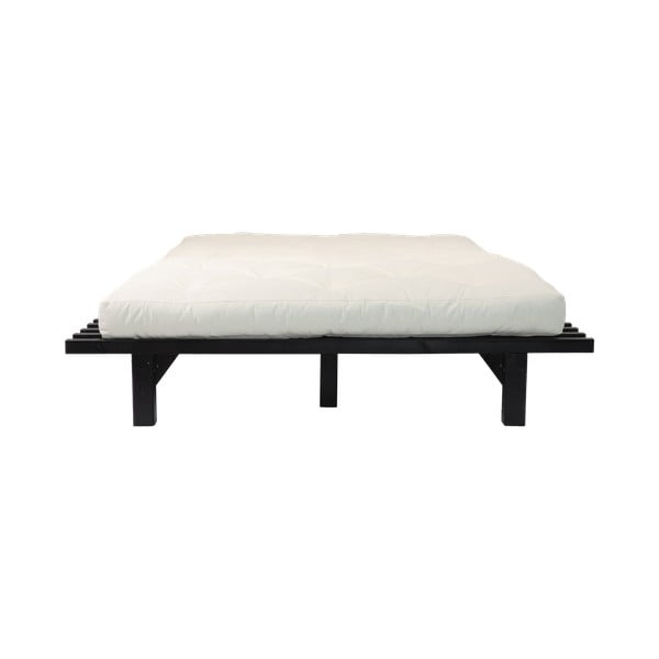 Divguļamā gulta no priedes koka ar matraci Karup Design Blues Comfort Mat Black Natural, 140 x 200 cm