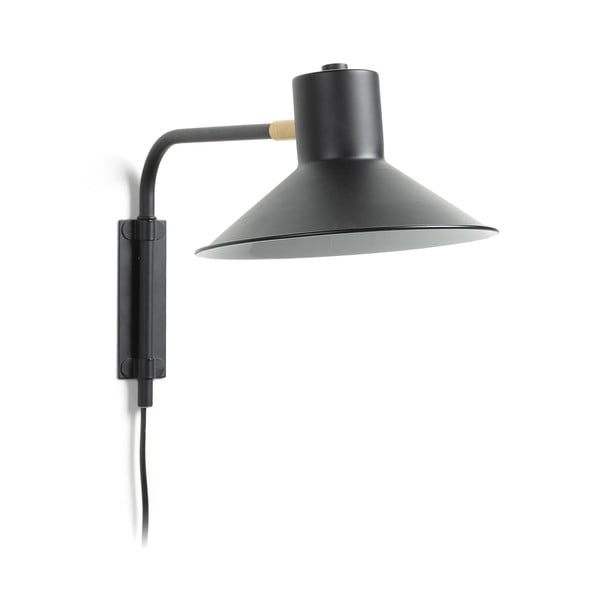 Melna sienas lampa ø 20 cm Aria – Kave Home