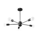 Melna griestu lampa 66x66 cm Benedett – Sollux