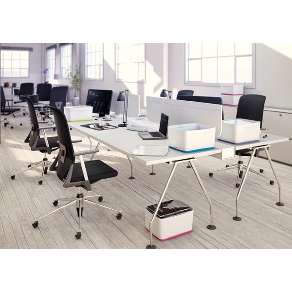 Balta/zila plastmasas uzglabāšanas kaste ar vāku 32x38.5x20 cm MyBox – Leitz-image-3