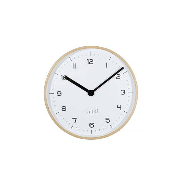 Balts sienas pulkstenis Fisura Reloj Pared Woody Blanco, ⌀ 30 cm