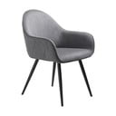Pelēks polsterēts ēdamistabas krēsls ar roku balstiem Minto – Unique Furniture