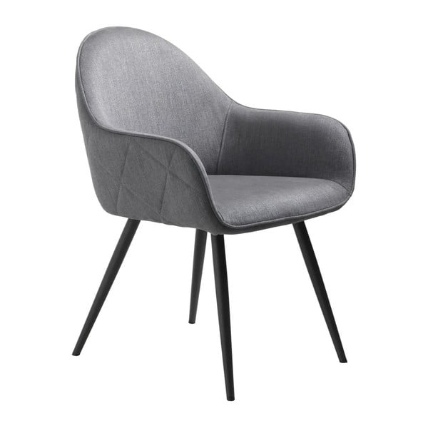 Pelēks polsterēts ēdamistabas krēsls ar roku balstiem Minto – Unique Furniture