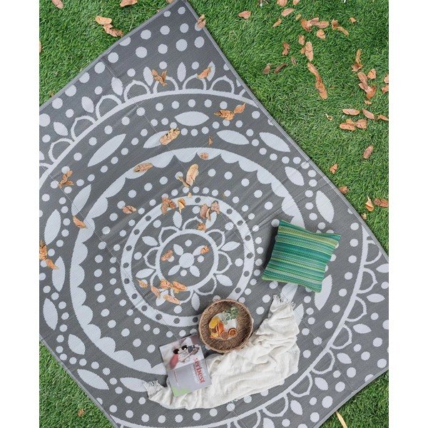 Balts/pelēks piknika pleds 240x330 cm – Oyo Concept-image-4