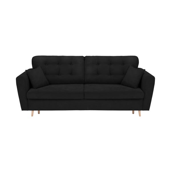 Melns trīsvietīgs dīvāns ar glabāšanas vietu Cosmopolitan Design Grenoble