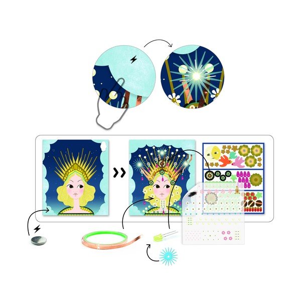 3 spīdošu attēlu komplekts Djeco Royal Crown-image-2