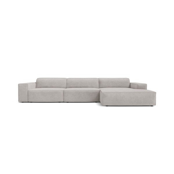 Gaiši pelēks modulārais stūra dīvāns (ar labo stūri/ar zvilni) Jodie – Micadoni -image-1