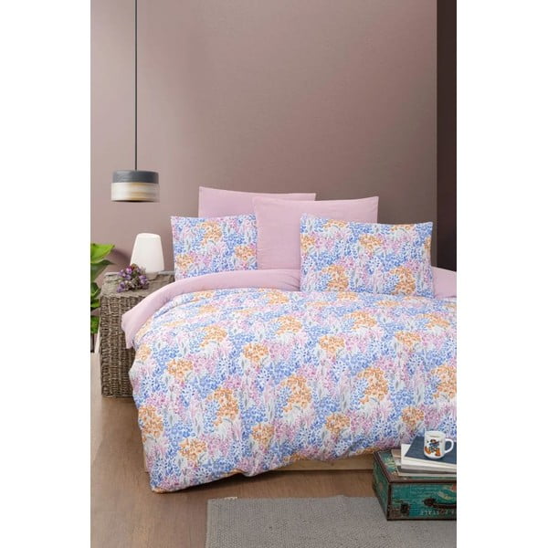 Rozā/violeta divguļamā gultas veļa ar palagu 160x220 cm Colorful – Mila Home
