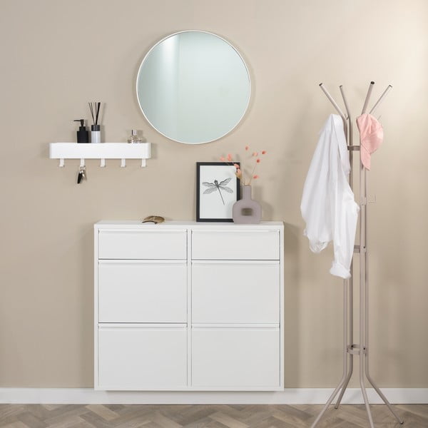 Balts metāla atverams apavu plaukts 98x86x15 cm Billy – Spinder Design-image-1