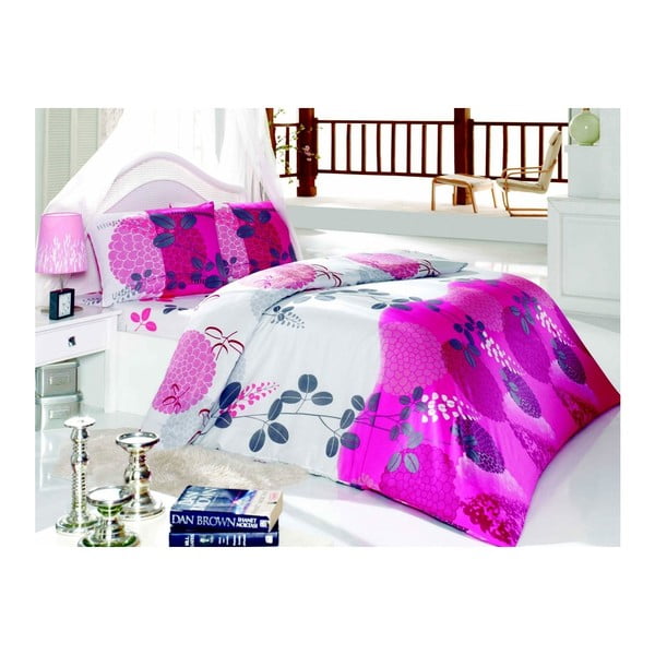 Violeta divvietīga gultasveļa ar palagu Emanuel, 200 x 220 cm