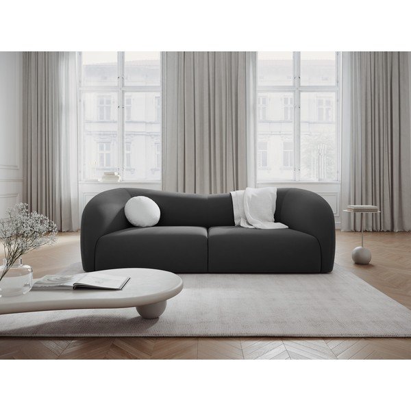 Pelēks samta dīvāns 237 cm Santi – Interieurs 86-image-1