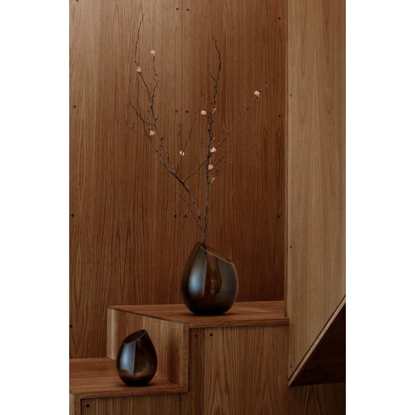 Brūna stikla vāze Blomus Raindrop, augstums 24 cm-image-2