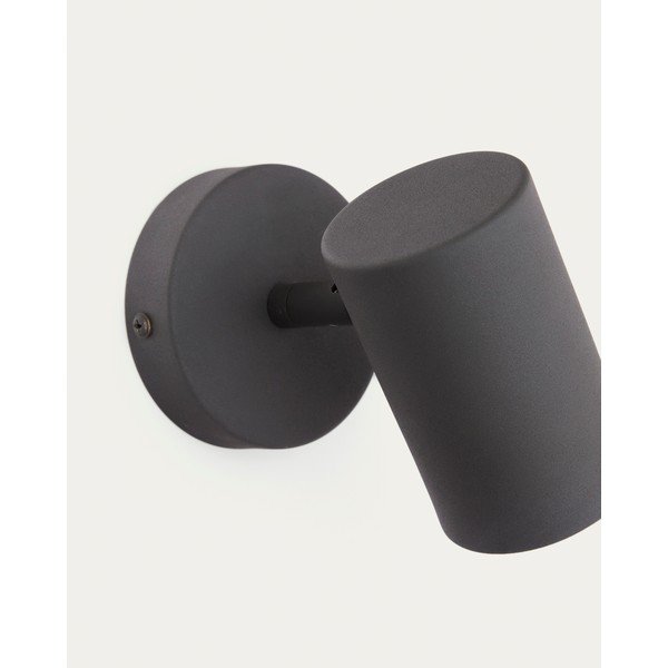 Melna metāla sienas lampa Manie – Kave Home-image-4