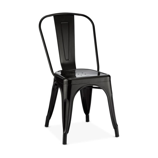 Melni metāla pusdienu krēsli (2 gab.) Korona – Furnhouse