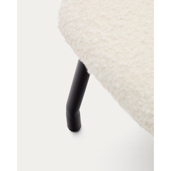 Krēmkrāsas pufs no buklē auduma Belina – Kave Home-image-1