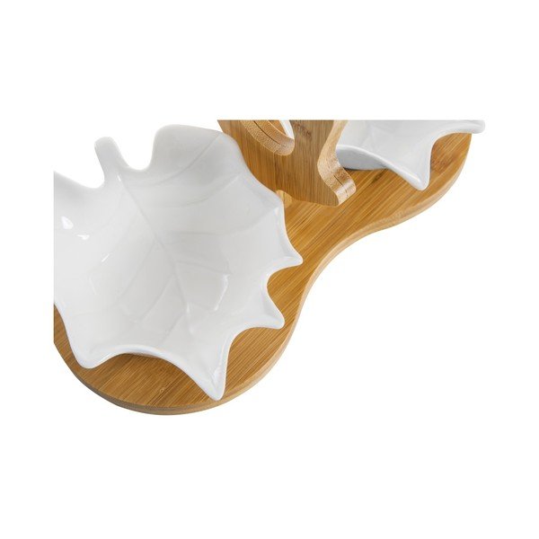 2 servēšanas trauku komplekts ar paplāti Bamboo Shell-image-1