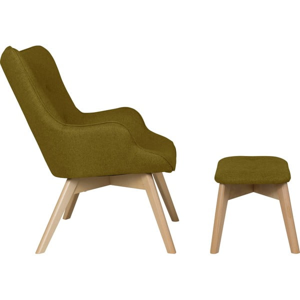 Zaļš atpūtas krēsls ar kāju balstu Niko – Ropez-image-3