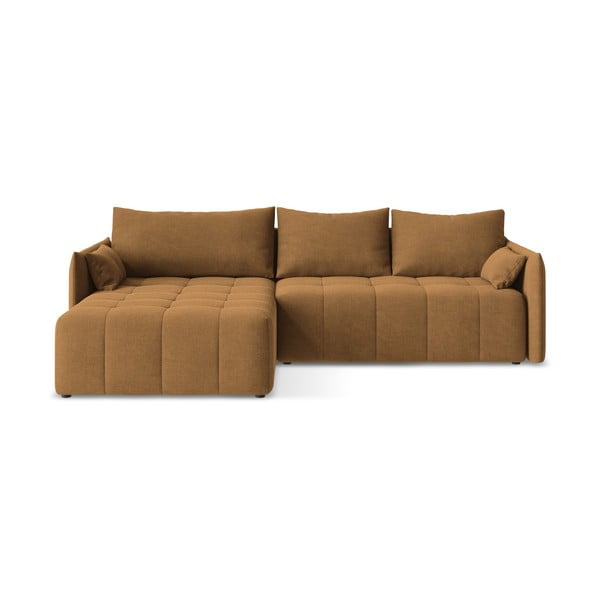 Terakotas oranžs salokāms/ar uzglabāšanas vietu stūra dīvāns (ar kreiso stūri/ar zvilni) Moku – Makamii