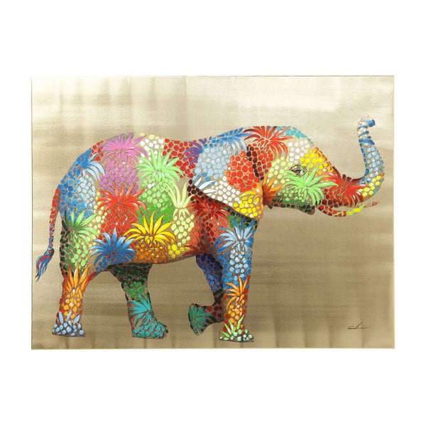 Attēls zilonis Kare Design Touched Flower Elefant, 120 x 90 cm