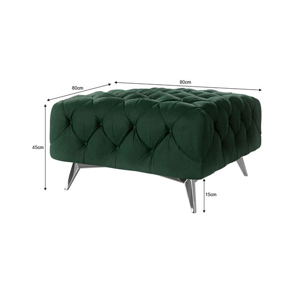 Tumši zaļš samta kāju soliņš Chelsea – Ropez-image-3