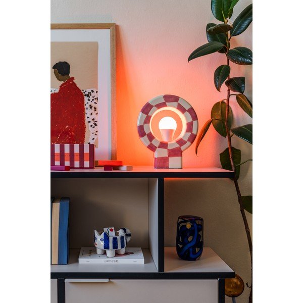 Rozā galda lampa (augstums 23,5 cm) Vialini – Bloomingville-image-3