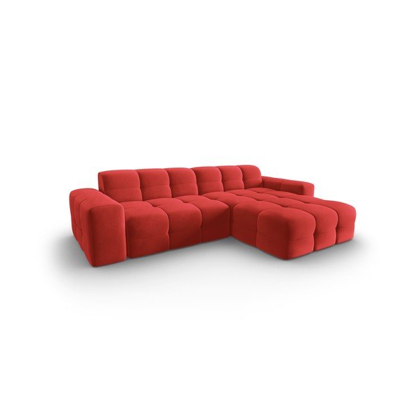 Sarkans samta stūra dīvāns (labais stūris) Kendal – Micadoni Home-image-3